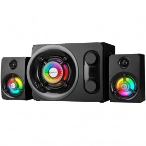 Rampage RMS-G8 Antares 2+1 25W Bluetooth+USB-SD-FM Rainbow Siyah Led Işıklı Gaming Speaker Hoparlör