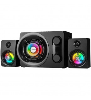 Rampage RMS-G8 Antares 2+1 25W Bluetooth+USB-SD-FM Rainbow Siyah Led Işıklı Gaming Speaker Hoparlör