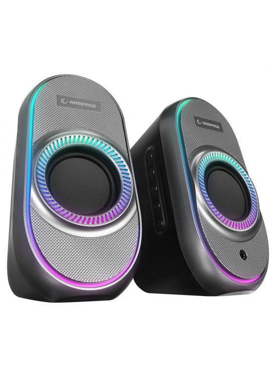 Rampage RMS-X3 2.0 6W Bluetooth Özellikli Siyah Multimedia RGB Işıklı Gaming USB Speaker