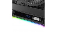 Rampage S49 Cyclone Siyah 10 Mode RGB 140-140mm 1Fanlı 14-19" LED Ekranlı Notebook Soğutucu Stand