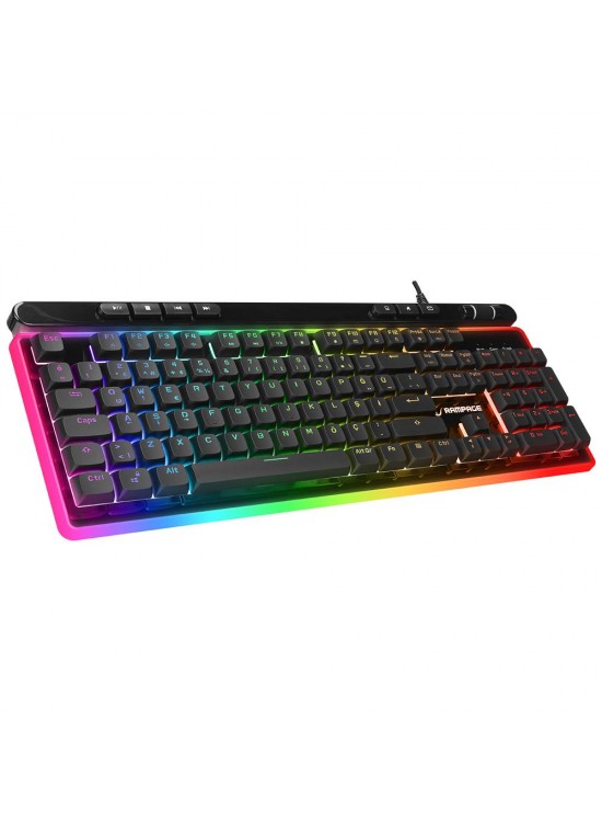 Rampage SHINE K14 Siyah USB RGB Backlight Membrane Gaming Oyuncu Klavye