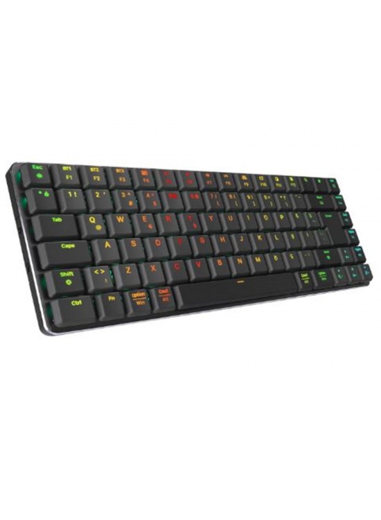 Rampage W-GRANITE Siyah-Gri Low Profile BLUE SWITCH Mekanik Gaming Oyuncu Klavye Q RGB 2,4 ghz+ BT