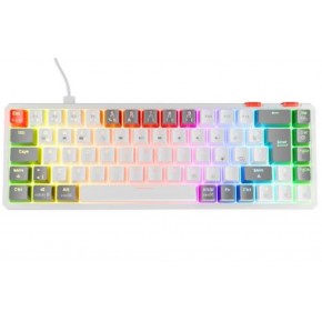 Rampage YORU MINI Beyaz-Gri Type-C Bağlantılı OUTEMU Red Swich Q Mekanik Gaming Oyuncu Klavye RGB