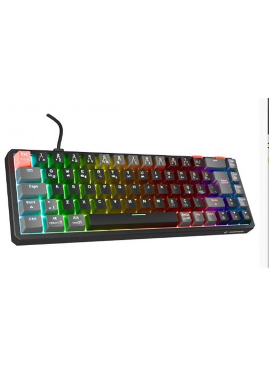 Rampage YORU MINI Siyah-Gri Type-C Bağlantılı OUTEMU Red Swich Q Mekanik Gaming Oyuncu Klavye RGB