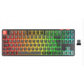 Rampage YORU TKL PRO Gri-Siyah OUTEMU Red Swich Q Kablosuz RGB Mekanik Oyuncu Klavyesi