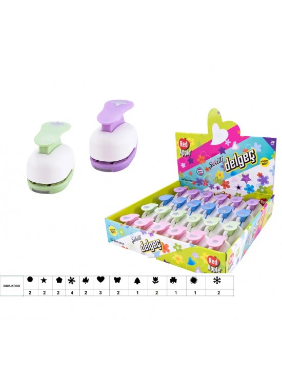 Red Apple Şekilli Delgeç Mini Boy 1cm Karışık