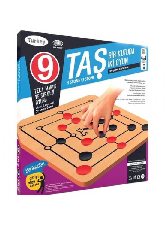 Redka 9 Taş / 3 Taş Akıl, Zeka ve Strateji Oyunu, Kutu Oyunu