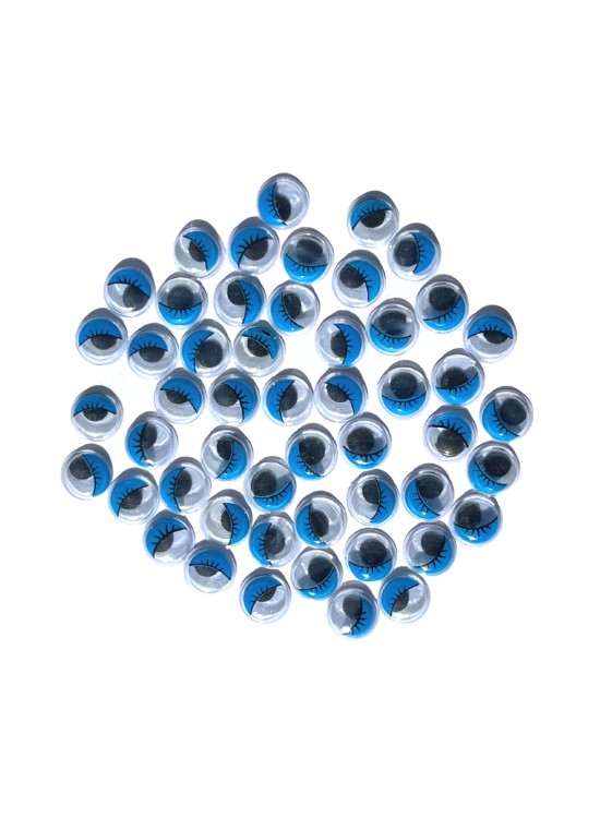 Renkli Oynar Göz Kirpikli 15Mm -1000-Mavi