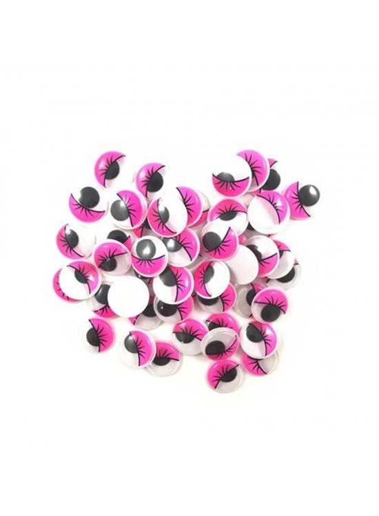 Renkli Oynar Göz Kirpikli 15Mm -1000- Pembe
