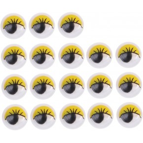 Renkli Oynar Göz Kirpikli 15Mm -2000- Sarı
