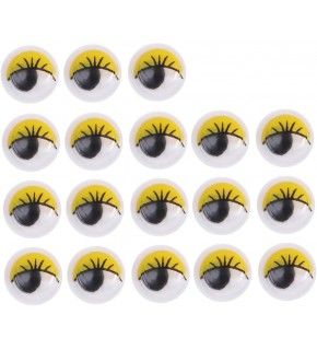 Renkli Oynar Göz Kirpikli 15Mm -2000- Sarı