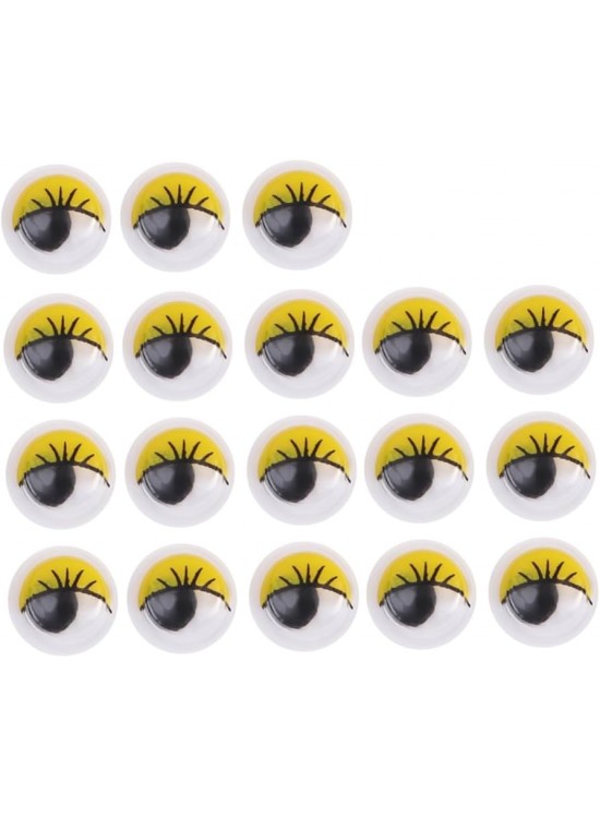 Renkli Oynar Göz Kirpikli 15Mm -2000- Sarı