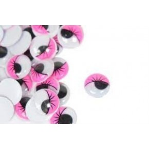Renkli Oynar Göz Kirpikli 15Mm 2000li Pembe