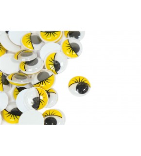 Renkli Oynar Göz Kirpikli 20Mm -1000- Sarı