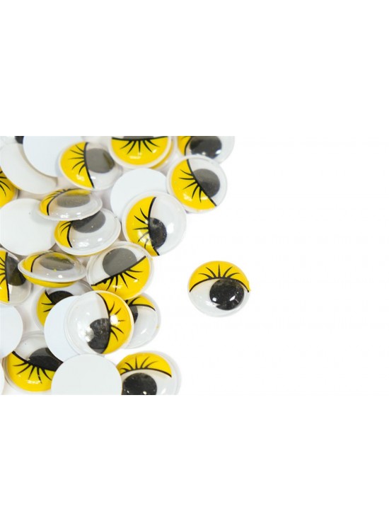 Renkli Oynar Göz Kirpikli 20Mm -1000- Sarı