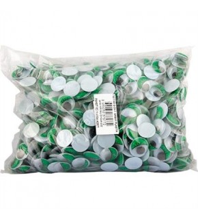 Renkli Oynar Göz Kirpikli 20Mm -1000- Yeşil