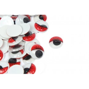 Renkli Oynar Göz Kirpikli 20Mm 1000Li Kırmız