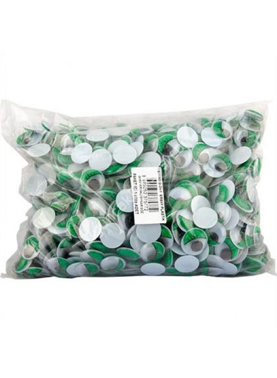 Renkli Oynar Göz Kirpiksiz 12mm-2000-Yeşil