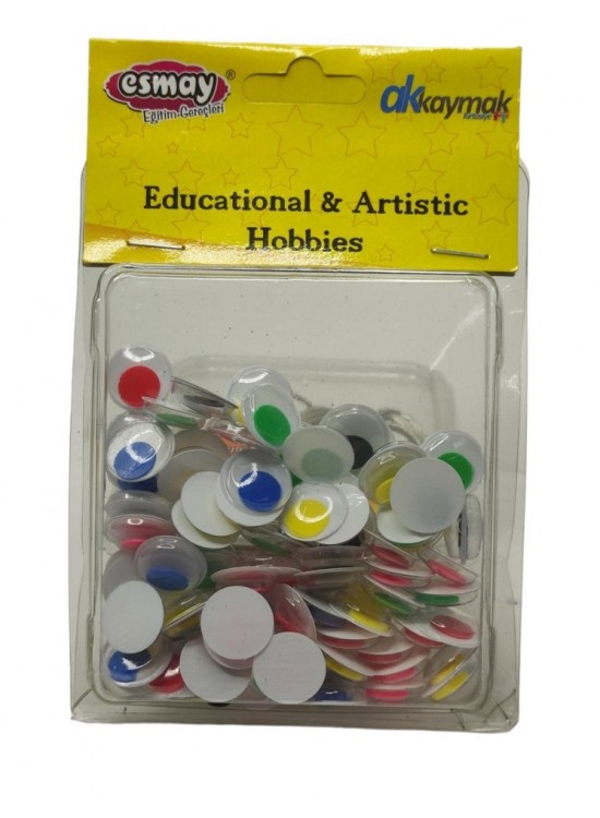 Renkli Oynar Göz Kirpiksiz 15Mm 100 Lü G3409