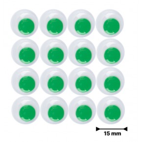 Renkli Oynar Göz Kirpiksiz 15Mm-2000-Yeşil