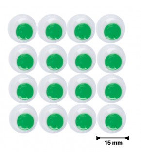 Renkli Oynar Göz Kirpiksiz 15Mm-2000-Yeşil