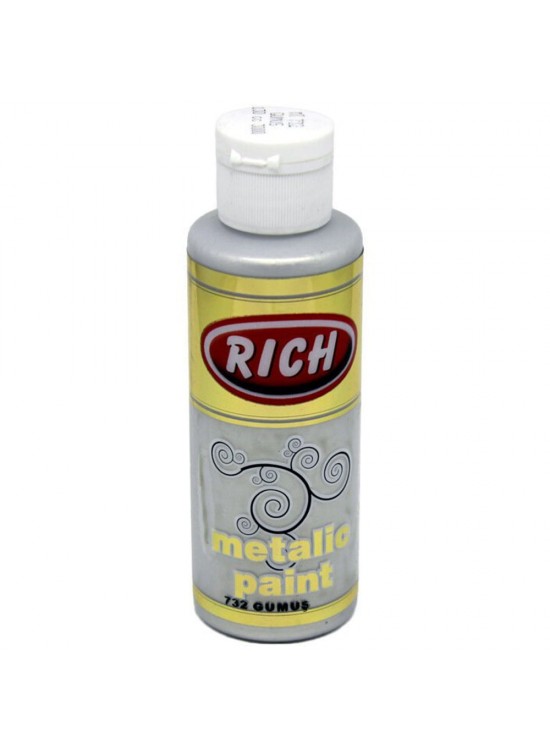 Rich Akrilik Boya Metalik 120 CC Gümüş 0732