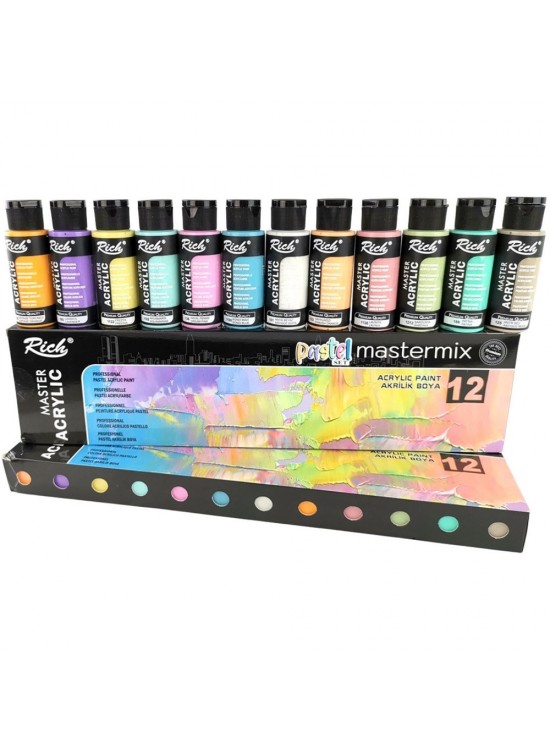 Rich Akrilik Boya Master Mix Pastel Renk Set 12 Li 06011409 Rich Akrilik Boya Master Mix Pastel Renk Set 12 Li 06011409