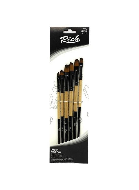 Rich Yeni Seri 02 Kedi Dili 6 Lı Fırça Set 6 11220