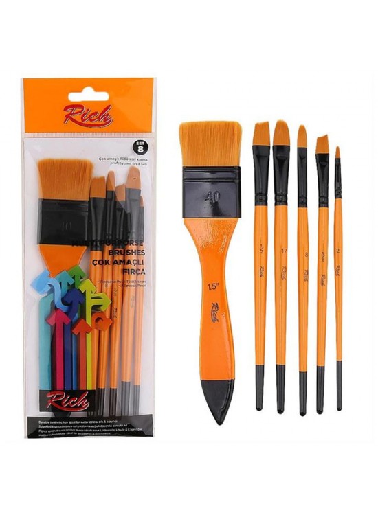 Rich Zemin Fırça Karma Set 6 Lı set 8