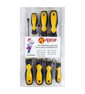 Rıco 003-RK0026 7li Klasik Tornavida Seti (4 Düz -3 Yıldız)