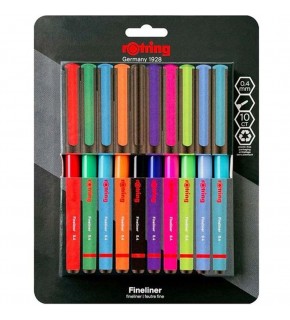 Rotring Liner Keçe Uçlu Kalem 10 Lu Bls Karışık