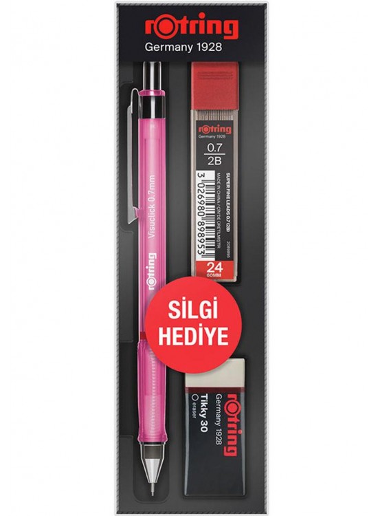 Rotring Okul Seti Visuclick Versatil/Min Silgi 0.7 MM Pembe RO-VK07