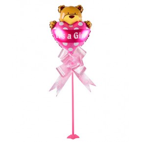 Rps Folyo Balon Çubuk Süs Boy Kalpli Ayı 5262