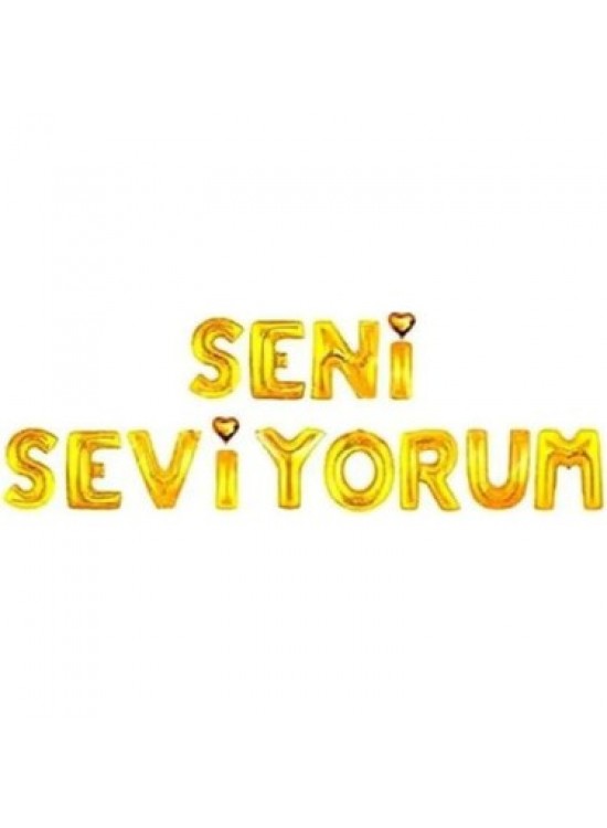 Rps Folyo Balon Duvar Seni Seviyorum 16" Gold 9618 Rps Folyo Balon Duvar Seni Seviyorum 16" Gold 9618