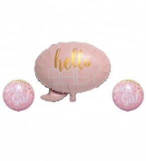 Rps Folyo Balon Hello Baby Seti 3 Lü Pınk 24" 8087