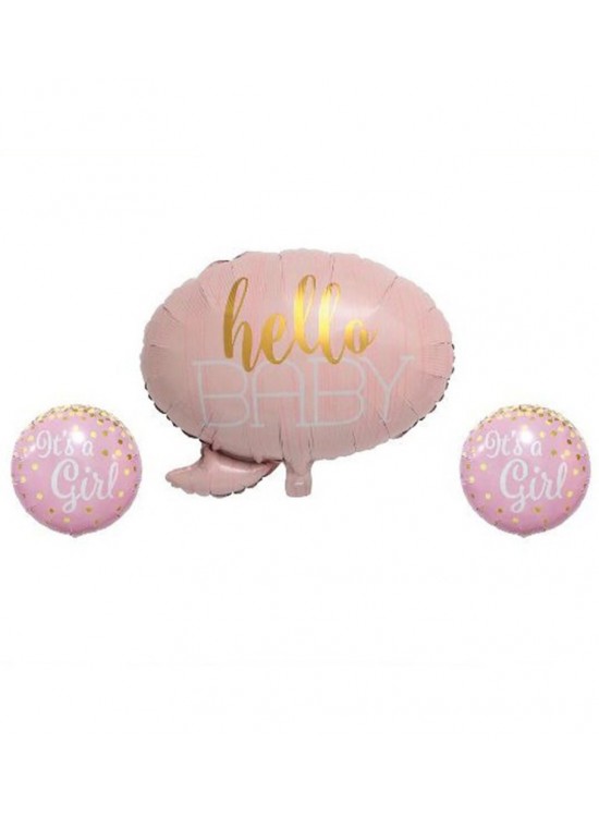 Rps Folyo Balon Hello Baby Seti 3 Lü Pınk 24" 8087 Rps Folyo Balon Hello Baby Seti 3 Lü Pınk 24" 8087