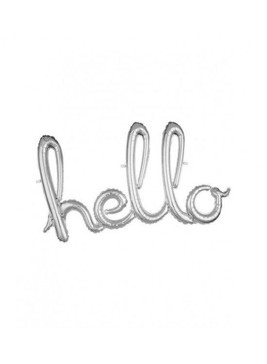 Rps Folyo Balon Hello Gümüş Birleşik 100X55 1776 Rps Folyo Balon Hello Gümüş Birleşik 100X55 1776