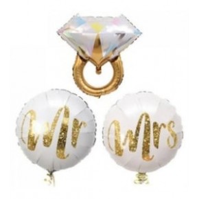 Rps Folyo Balon Weddıng Seti 3 Lü 32"