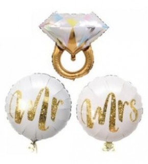 Rps Folyo Balon Weddıng Seti 3 Lü 32"