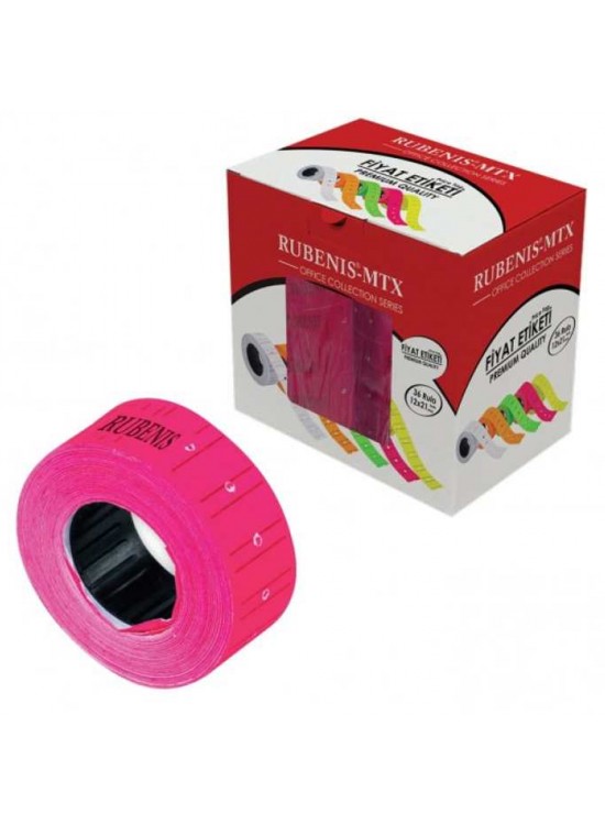 Rubenis Fiyat Etiketi 12x21 Pembe RB MTX-P (1 Adet)