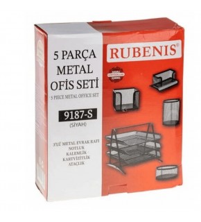 Rubenis Ofis Seti Metal 5 Parça Siyah 9187-S