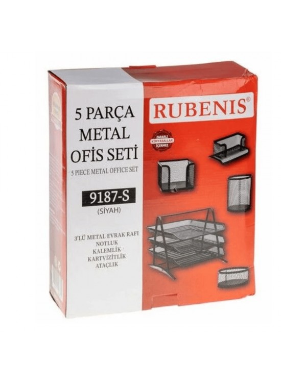 Rubenis Ofis Seti Metal 5 Parça Siyah 9187-S Rubenis Ofis Seti Metal 5 Parça Siyah 9187-S