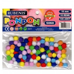 Rubenis Pon Pon 10 MM 10 Renk Karşk 5060 (1 Adet)