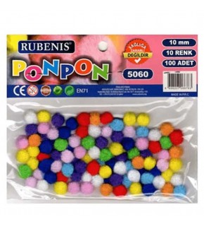 Rubenis Pon Pon 10 MM 10 Renk Karşk 5060 (1 Adet)