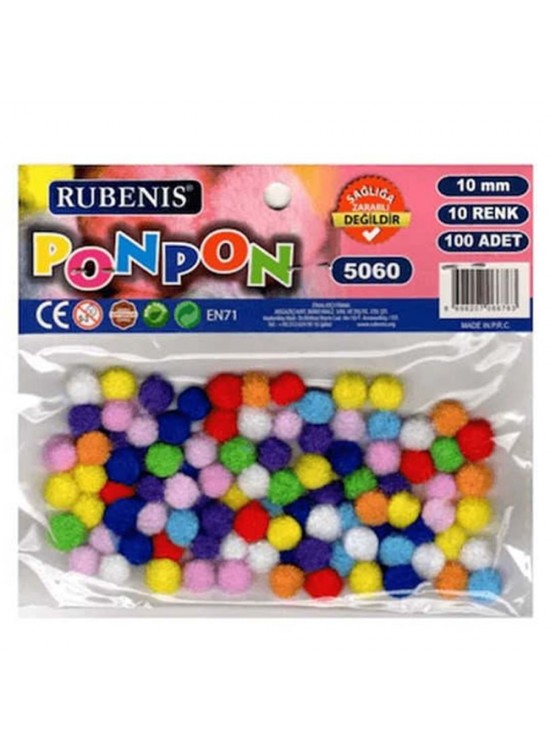 Rubenis Pon Pon 10 MM 10 Renk Karşk 5060 (1 Adet)