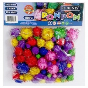 Rubenis Pon Pon 6 Renk Karışık Metalik 5073 (1 Adet)