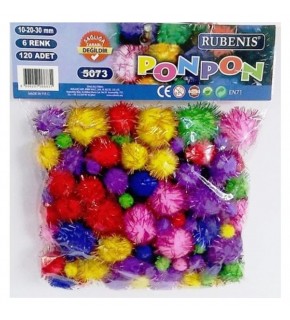 Rubenis Pon Pon 6 Renk Karışık Metalik 5073 (1 Adet)
