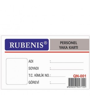 Rubenis Yaka Kartı (1 Adet)