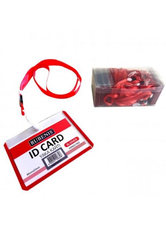 Rubenis Yaka Kartı İpli Kırmızı DL-5749 (1 Adet)