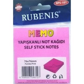 Rubenis Yapışkanlı Not Kağıdı 76x76 MM 50 Şeffaf Pembe 50 YP RPS-152 (1 Adet)